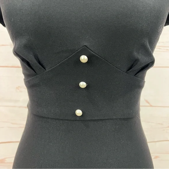 Stop Staring Dutchess Pearl Eyelet Lace Peter Pan Collar Retro Wiggle Dress - Picture 5 of 11